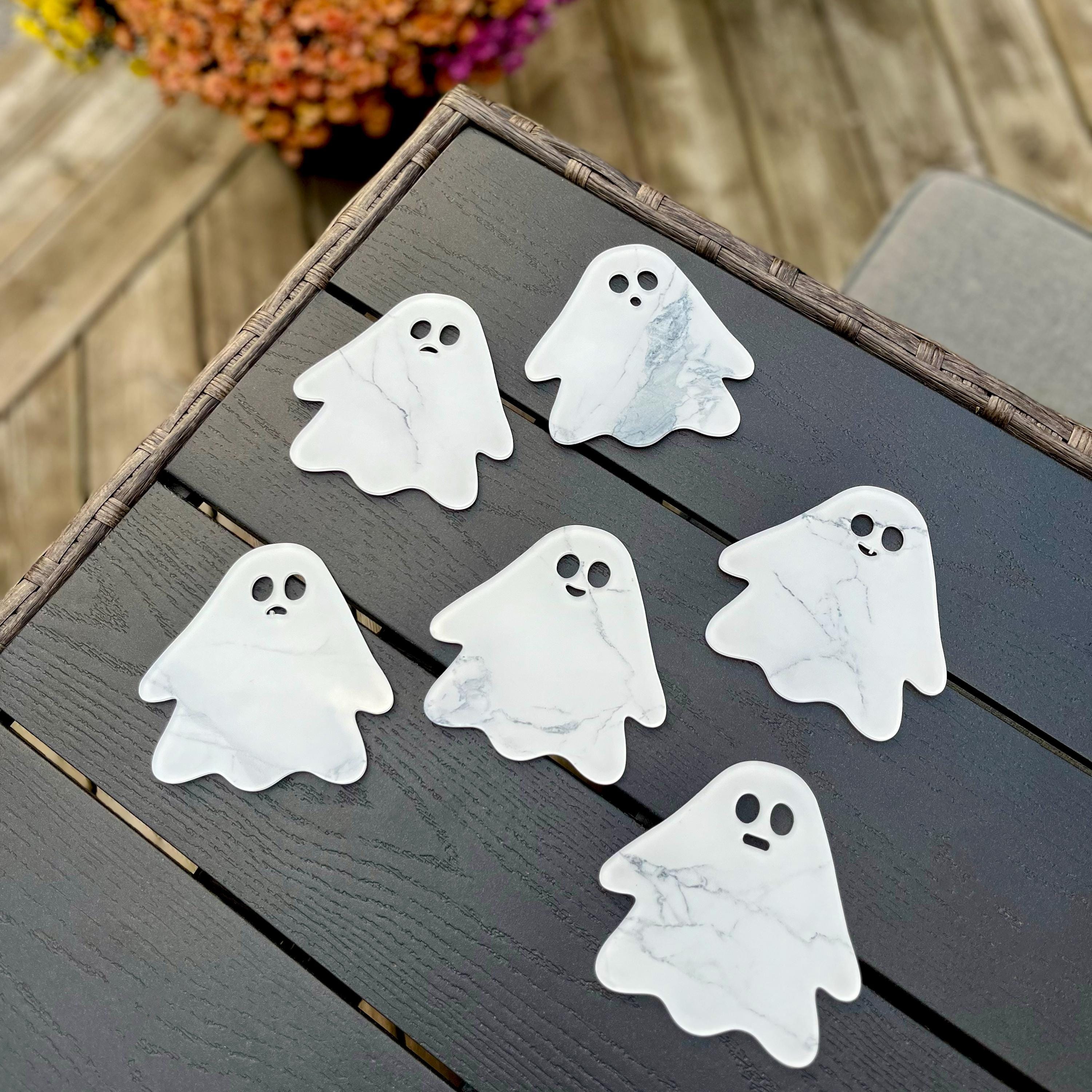 Spooky Ghost Acrylic Coaster Set