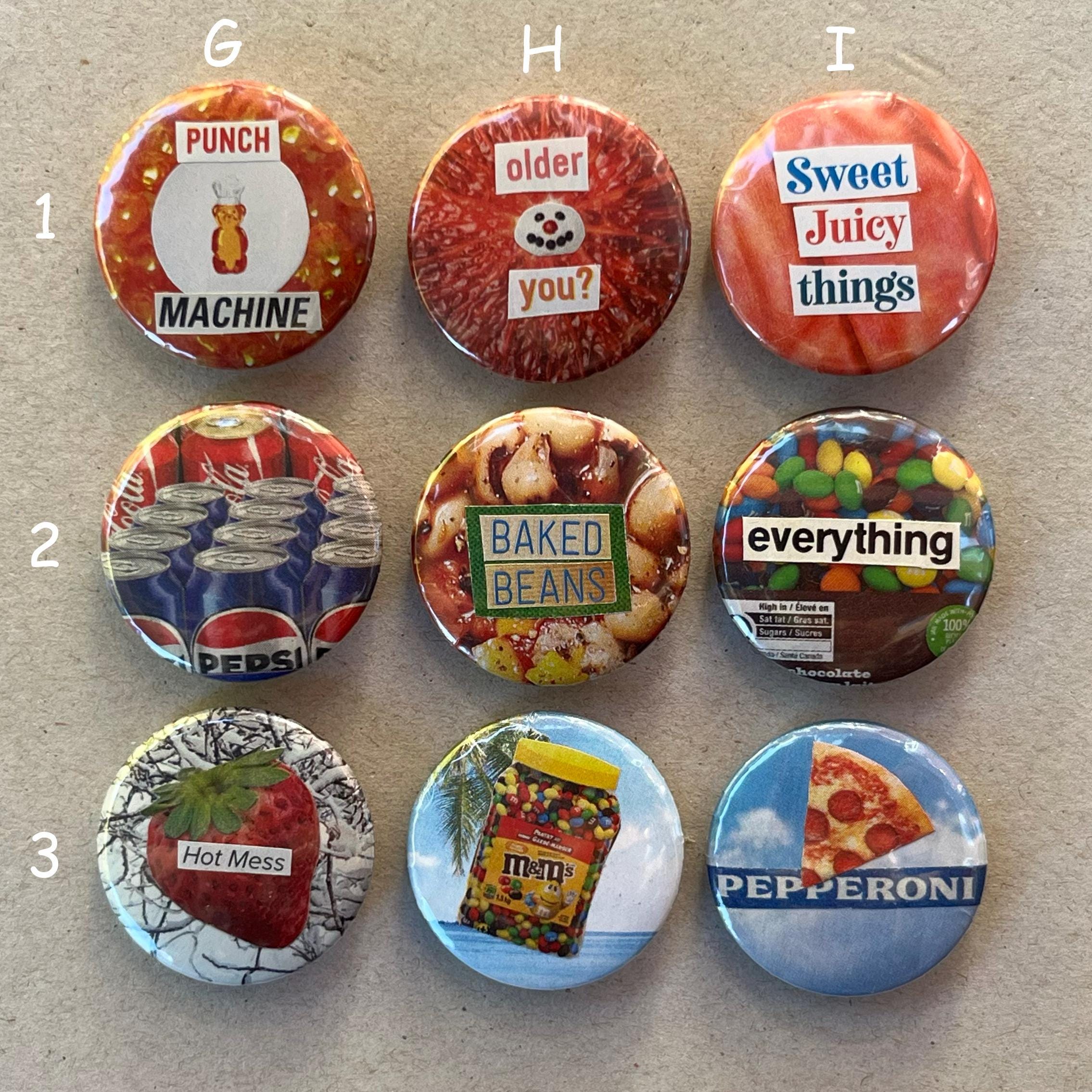Collage Buttons 1.25 inch Handmade Original Pinback Buttons
