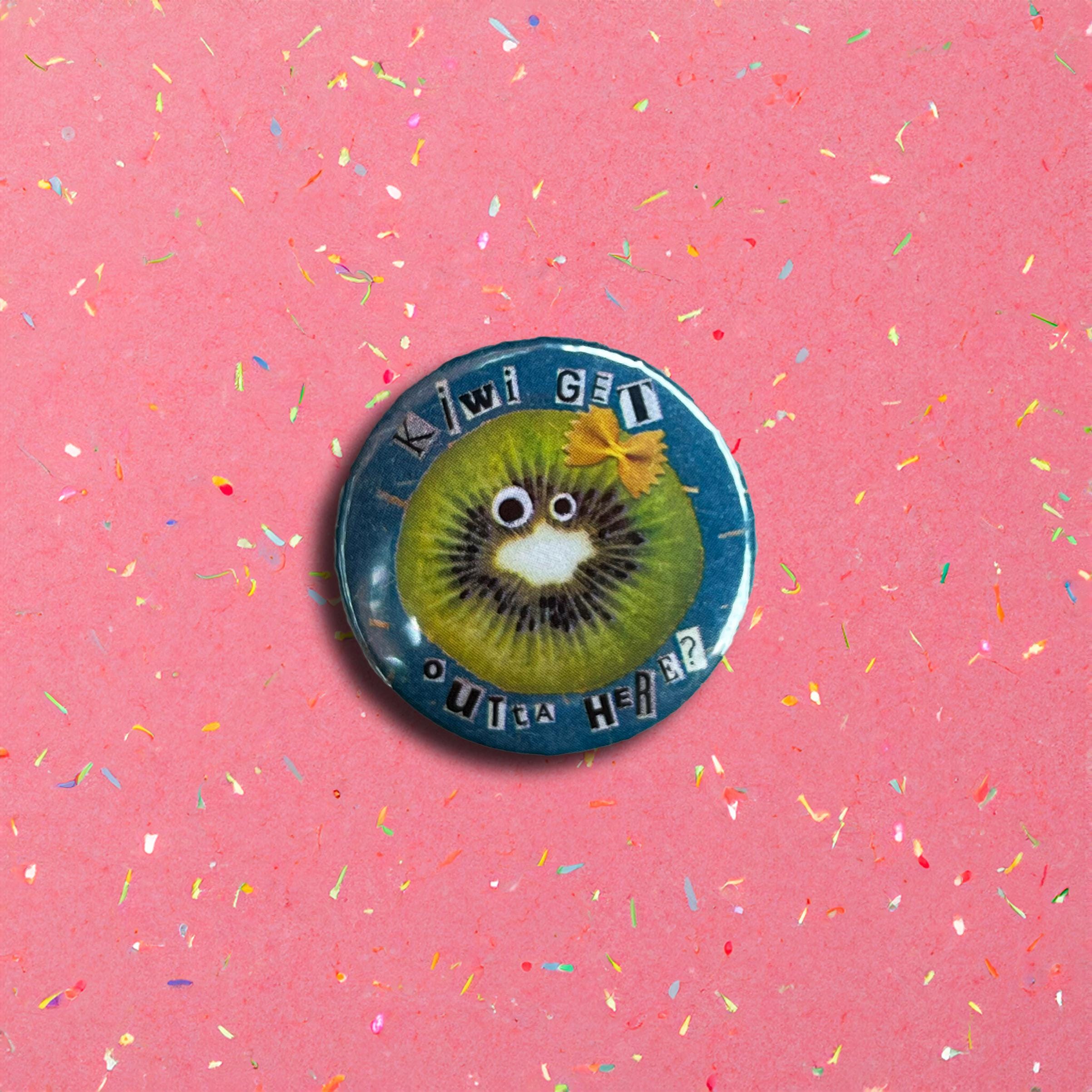 Fruit & Veggie Collage Pinback Button Set