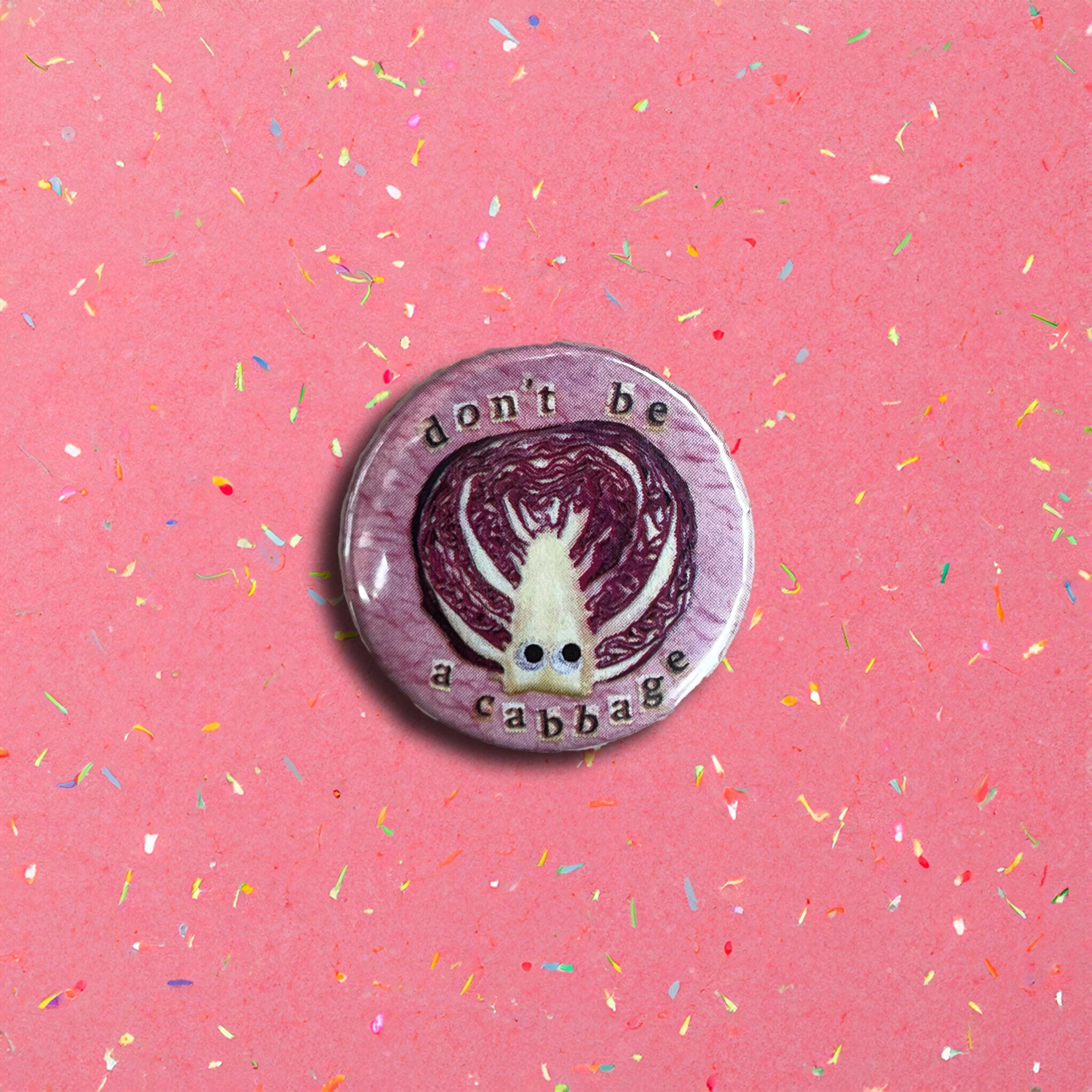 Fruit & Veggie Collage Pinback Button Set