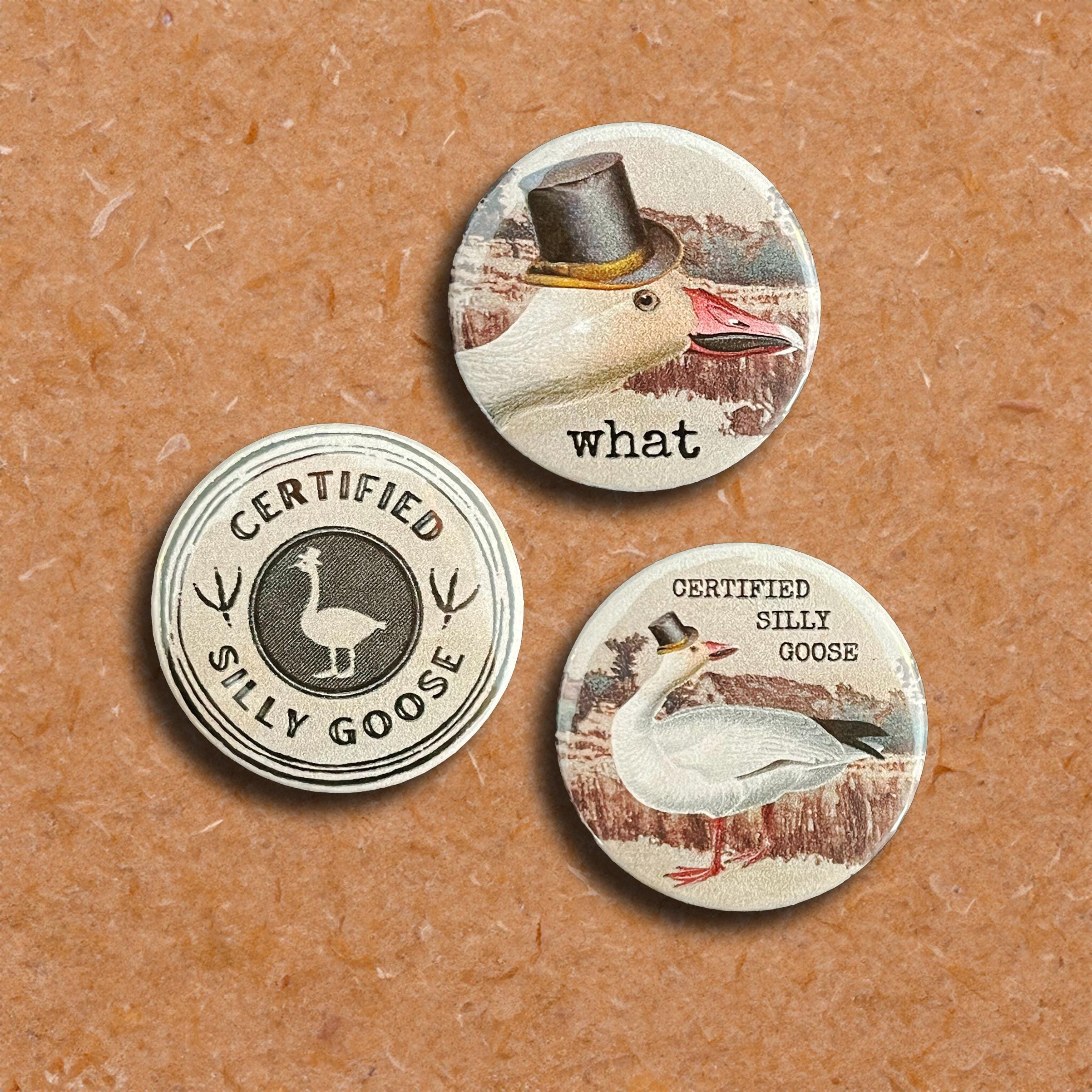Certified Silly Goose Pinback Button Set