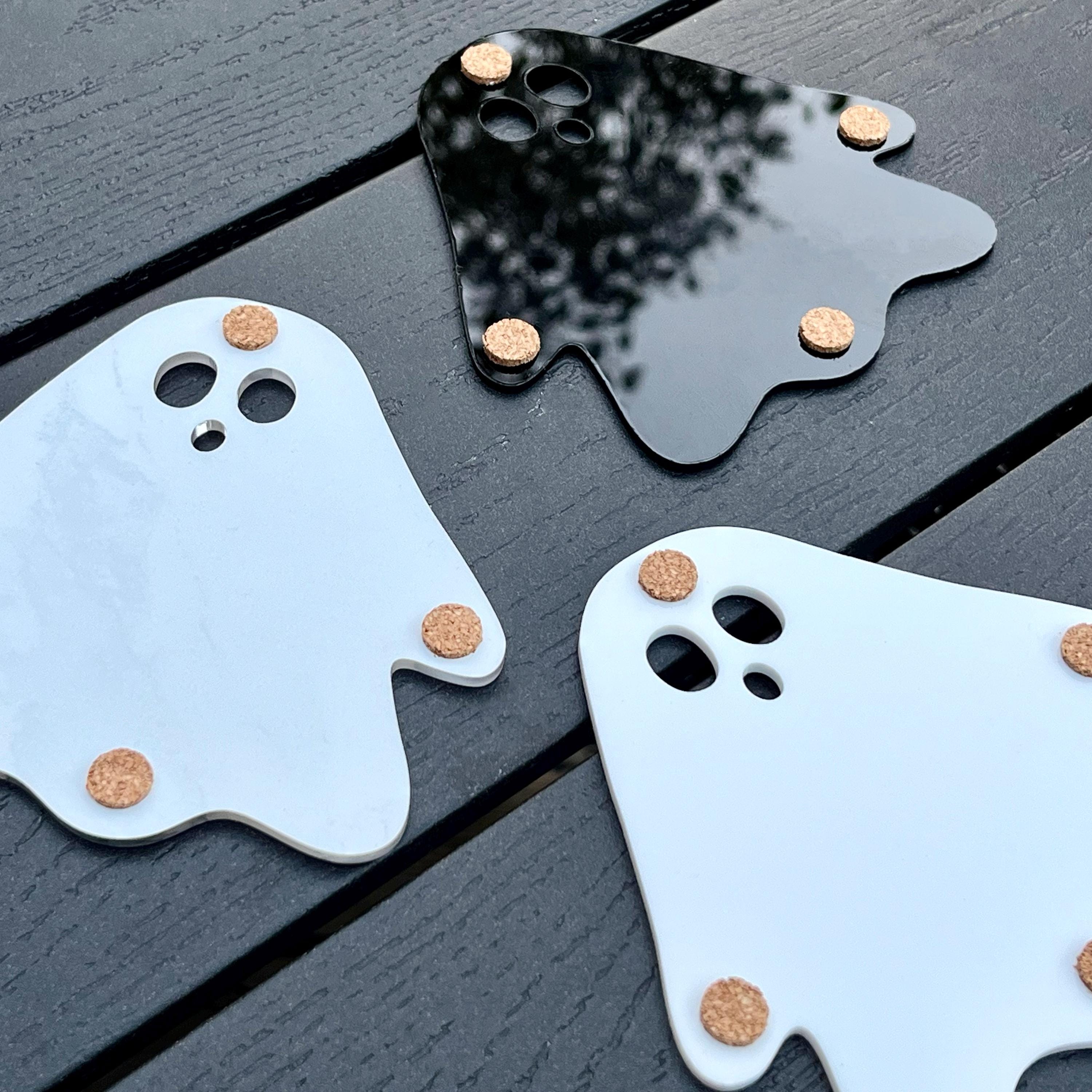 Spooky Ghost Acrylic Coaster Set