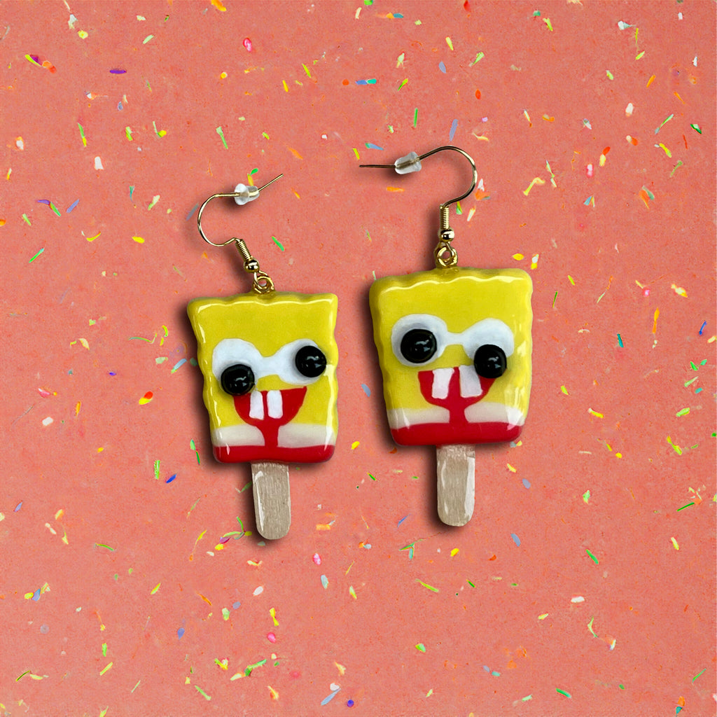 Sponge Guy Popsicle Earrings