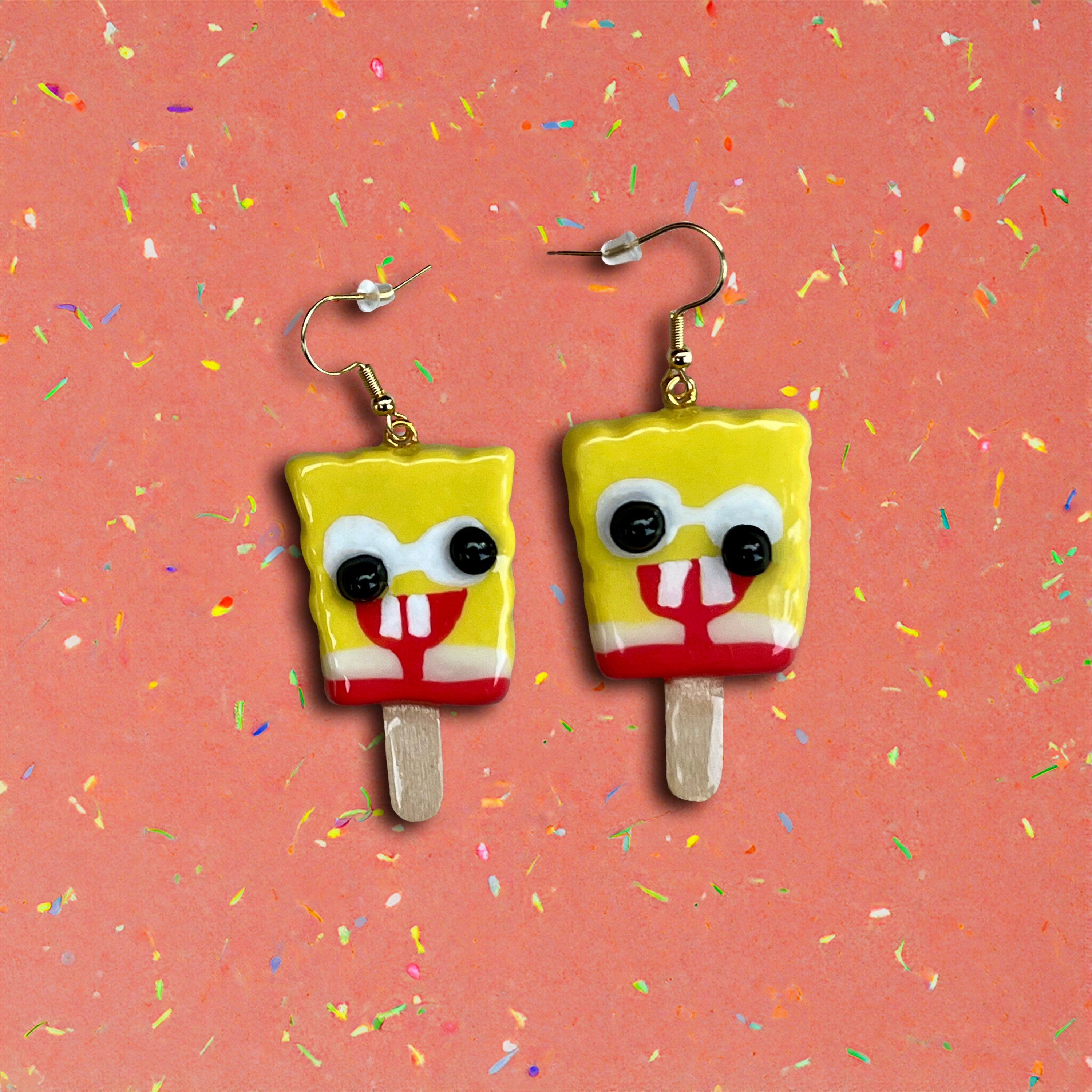 Sponge Guy Popsicle Earrings