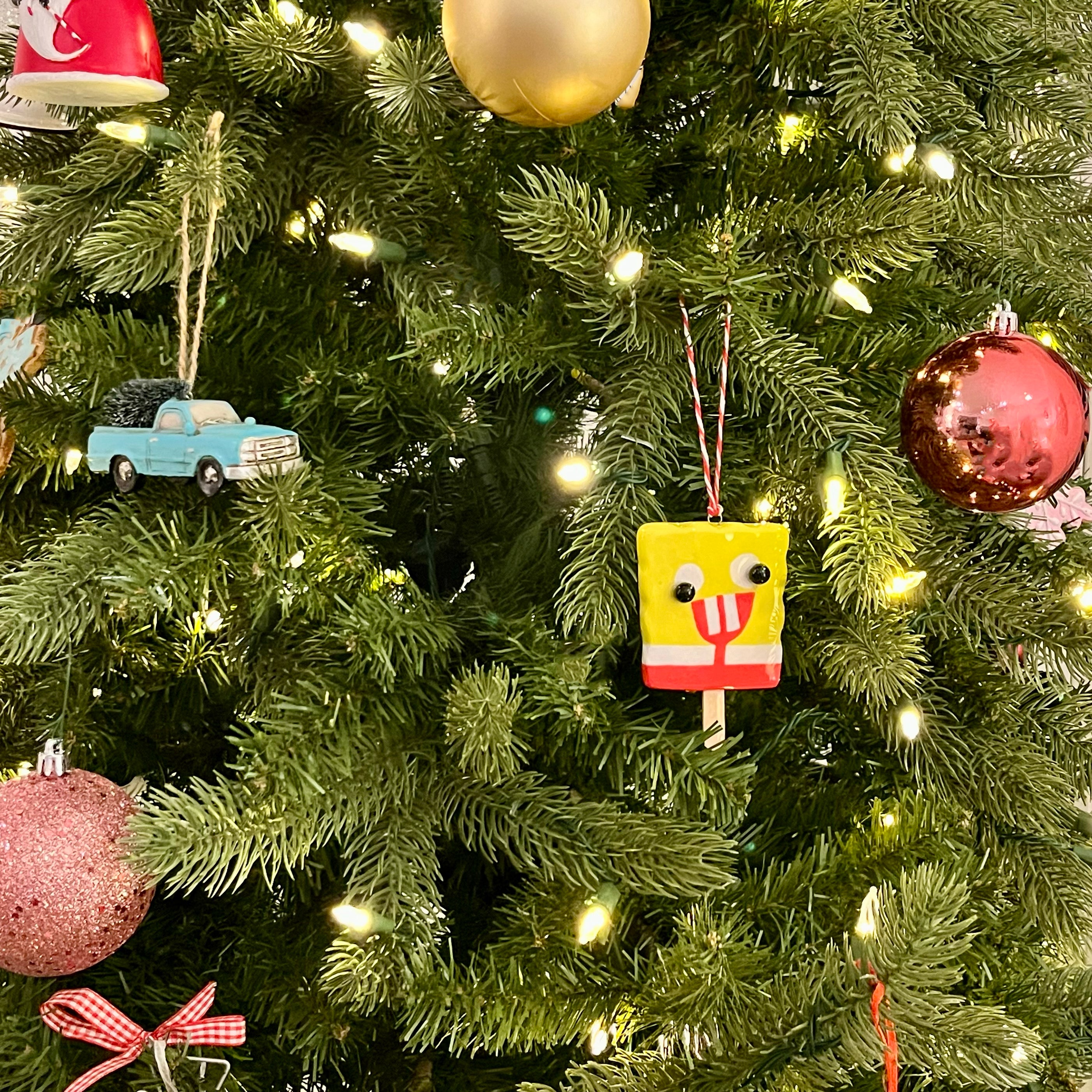Sponge Guy Popsicle Ornament