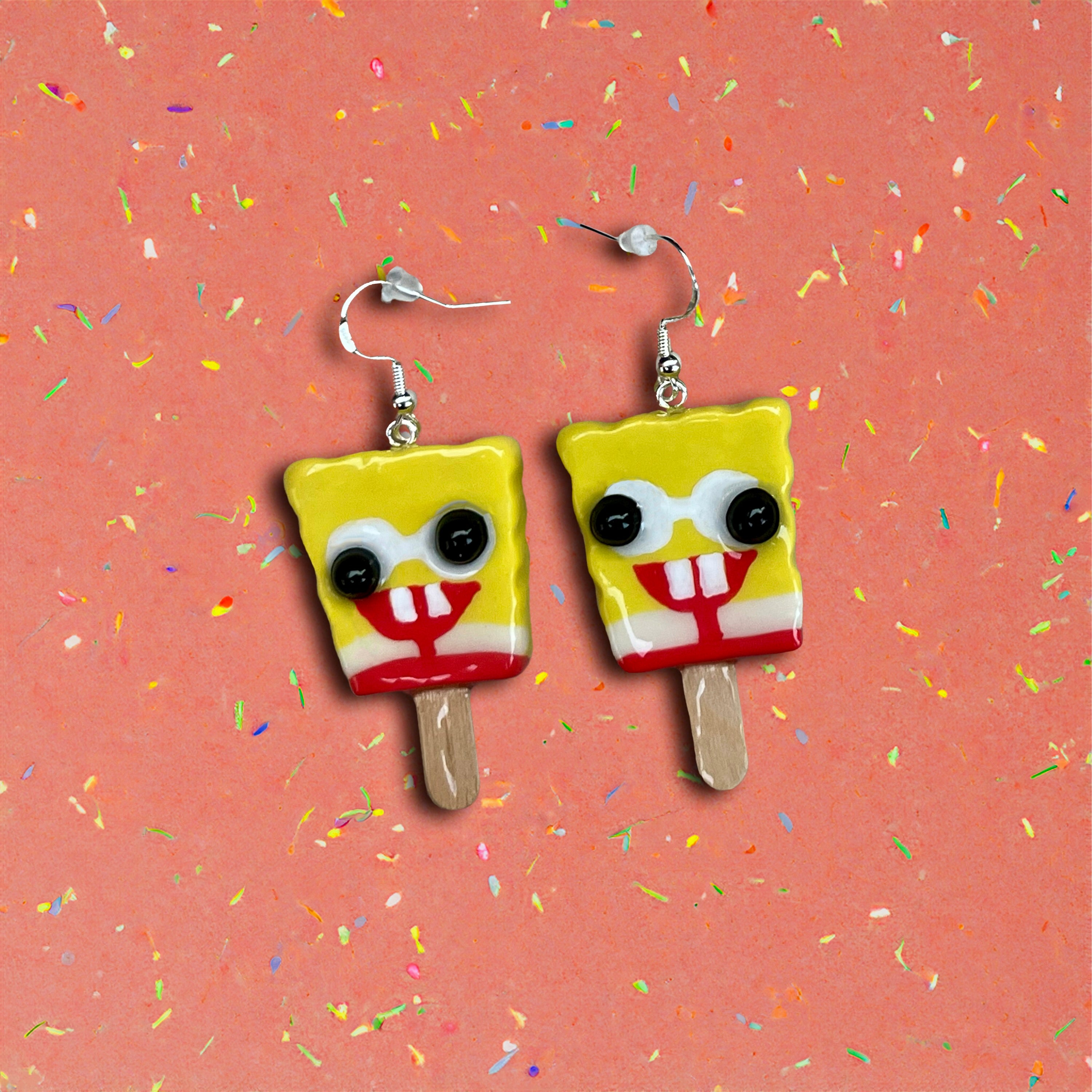 Sponge Guy Popsicle Earrings