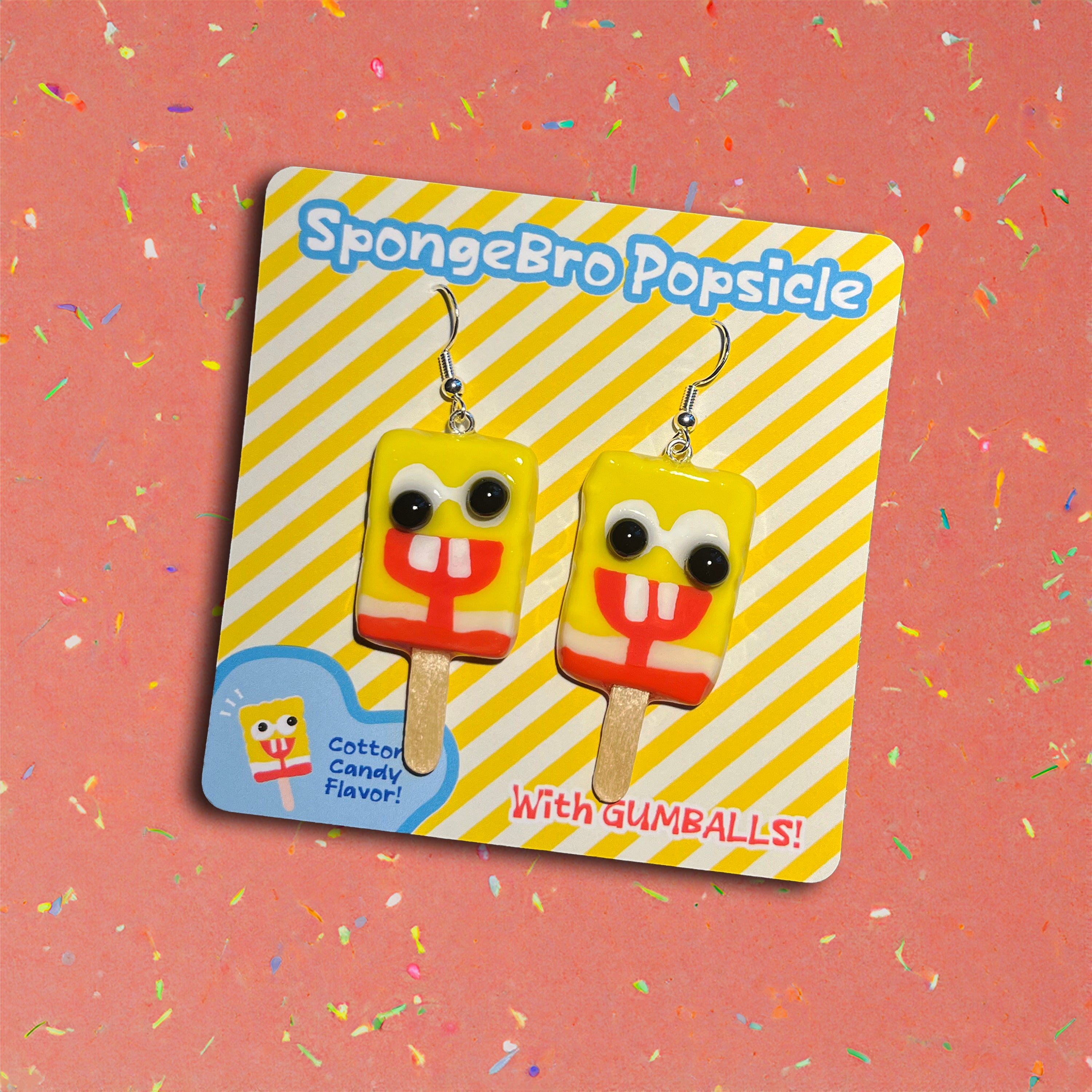 Sponge Guy Popsicle Earrings