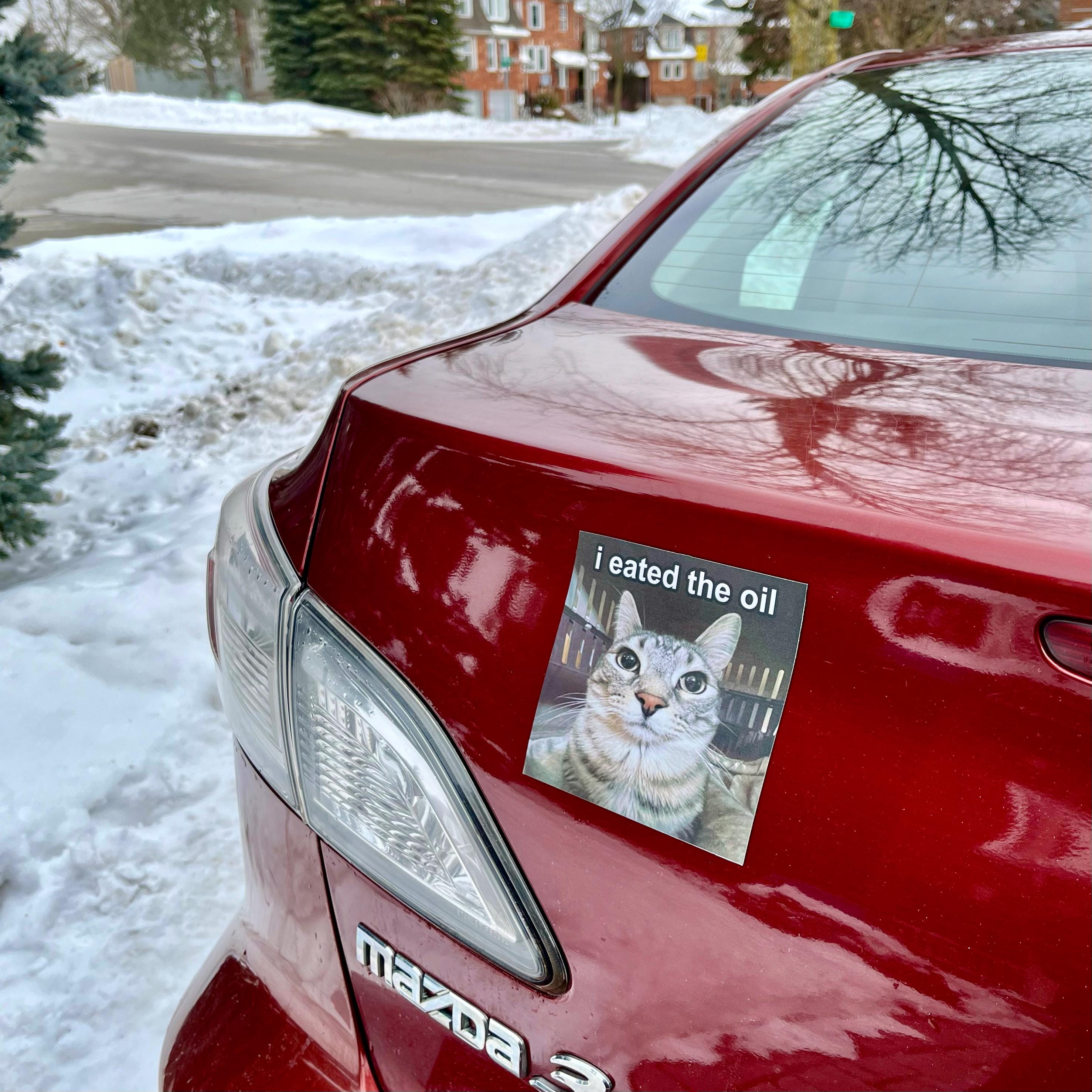 "i eated the oil" Car Bumper Magnet
