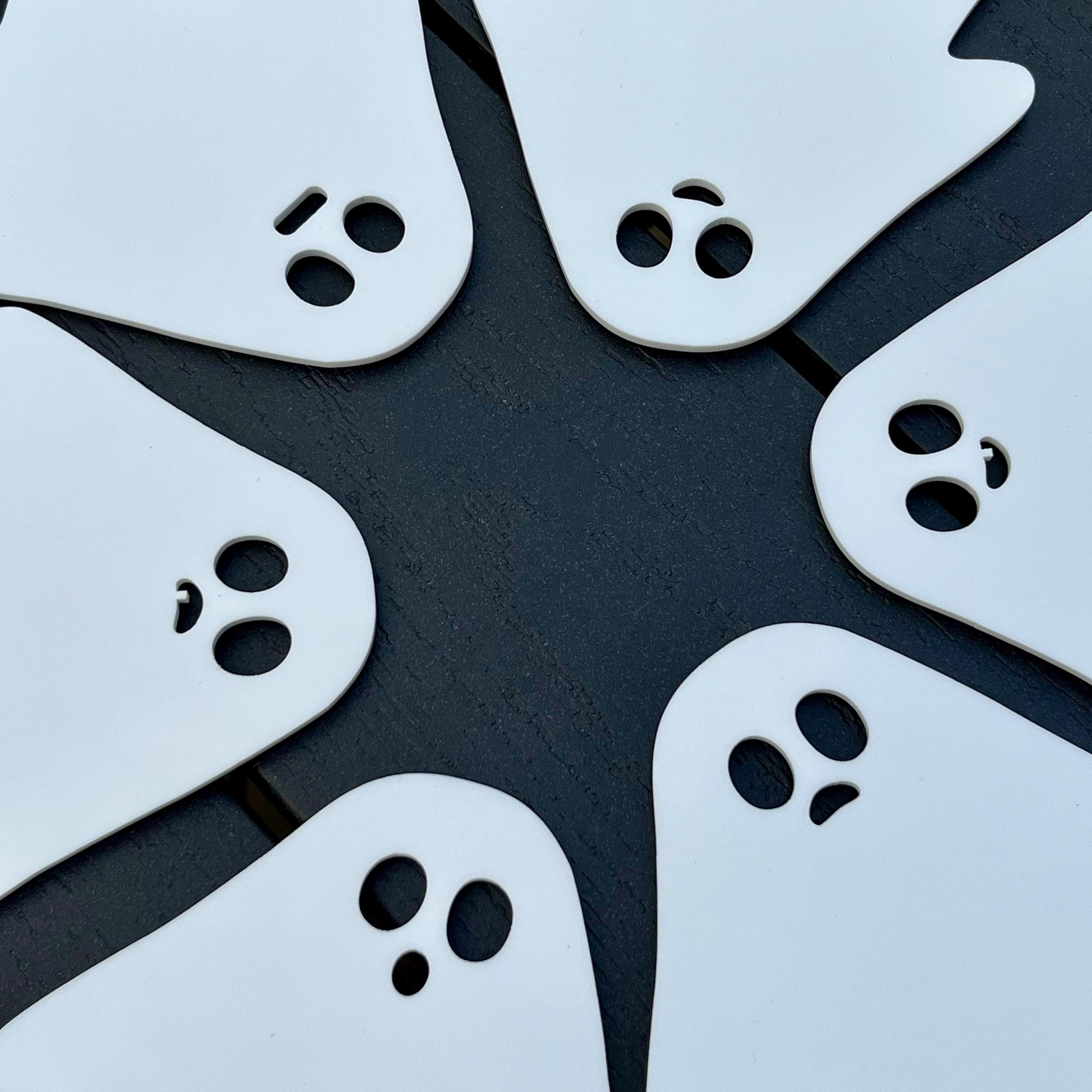 Spooky Ghost Acrylic Coaster Set