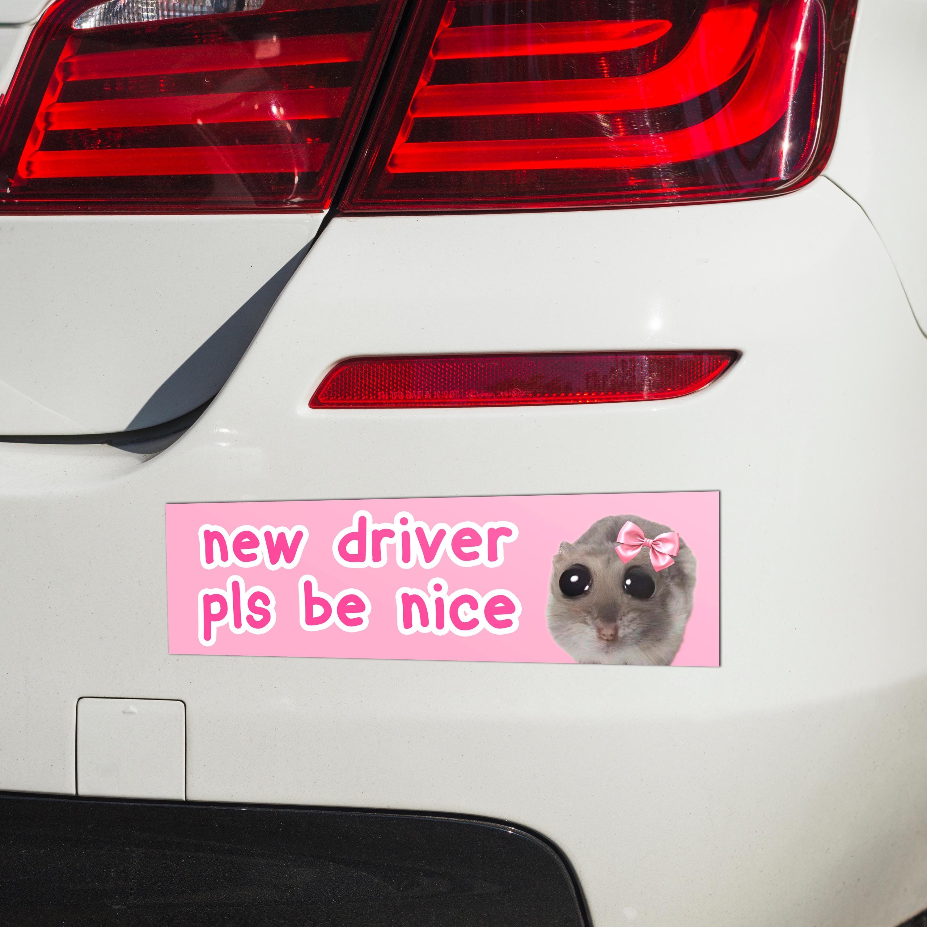 "new driver pls be nice" Rat Car Bumper Magnet